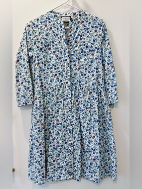 Tuckernuck Calico Floral Royal Shirt Dress, XS
